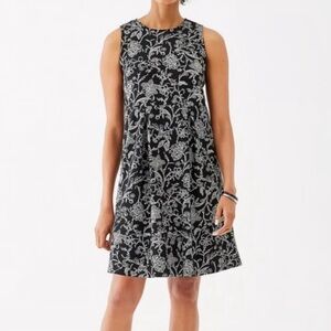 J Jill Wearever Collection Women’s Dress S Sleeveless Black Floral Rayon Spandex